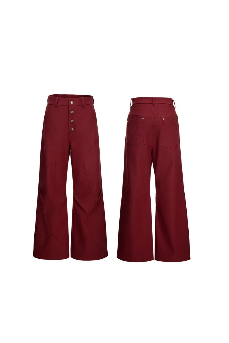 Pleated Flared Tailored Trousers