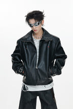 Croc Texture Bionic Leather Jacket