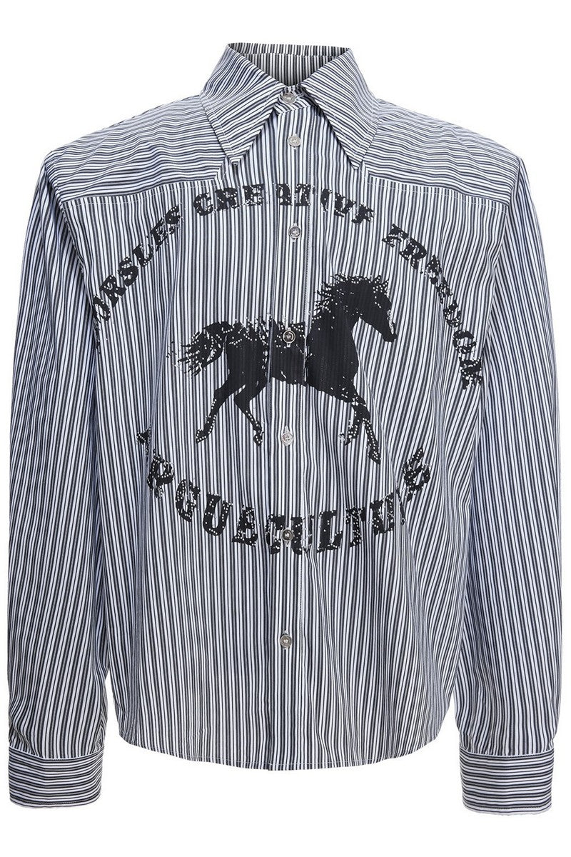 Studded Striped Printed Shirt
