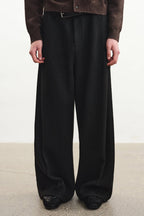 Wide Pleated Wool Trousers