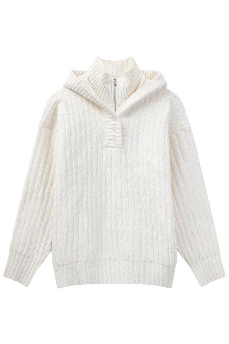 Heavyweight Layered Look Hooded Sweater
