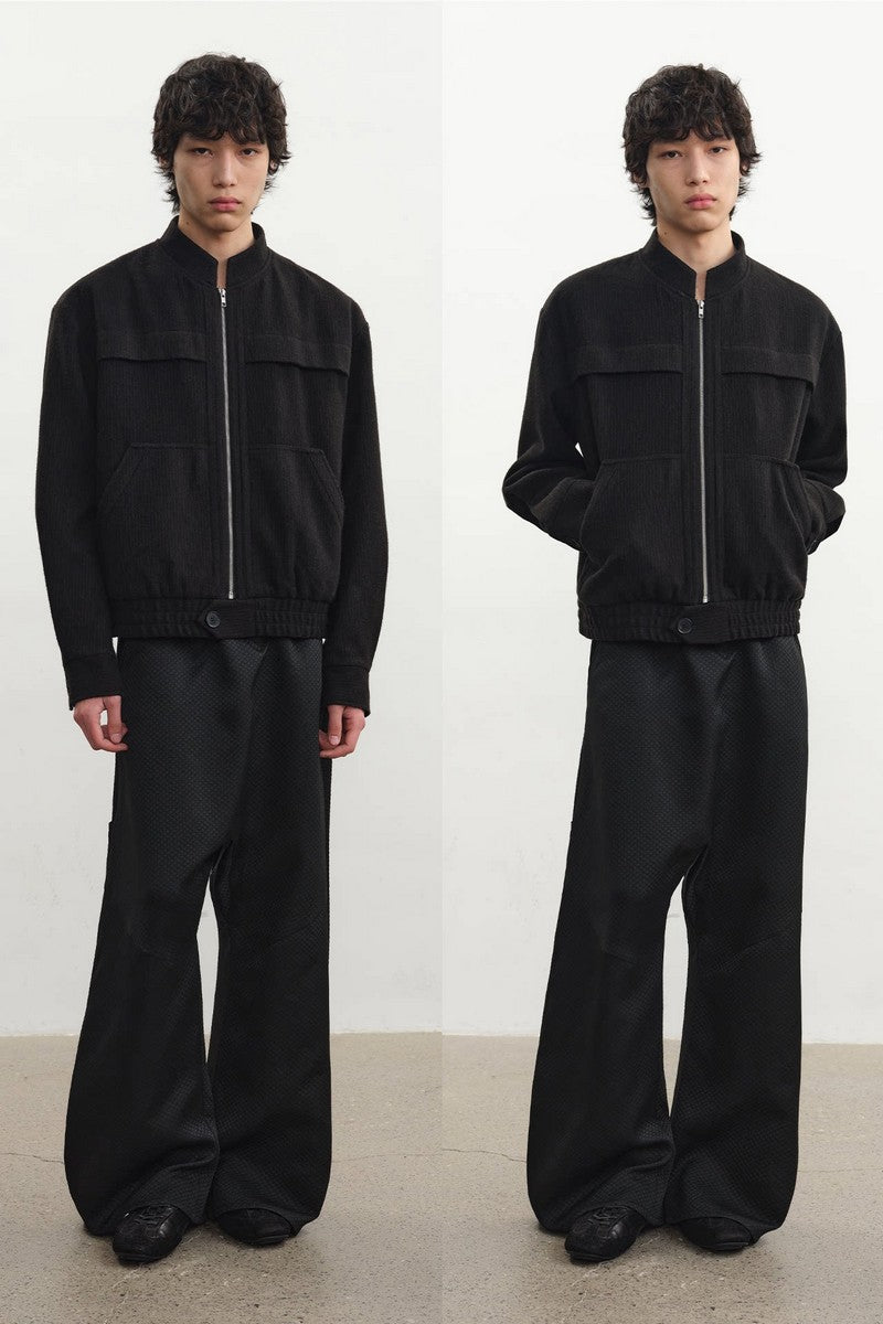 Stand Collar Wool Jacket