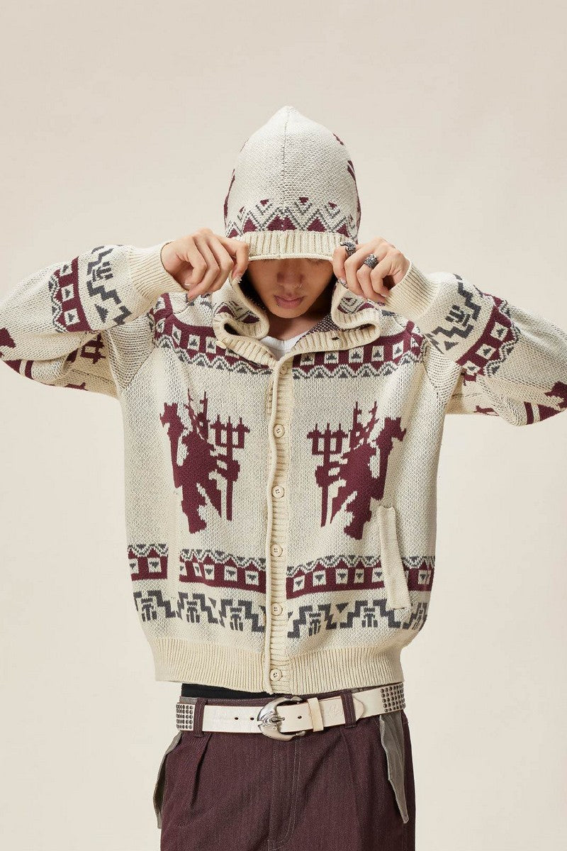 Devil Knit Hooded Cardigan