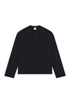 Boxy Henley Long Sleeve Tee