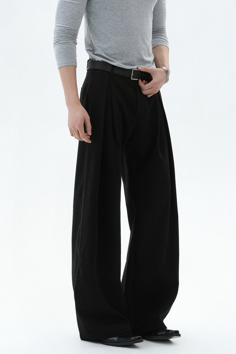 Old Money Pleated Wool Trousers