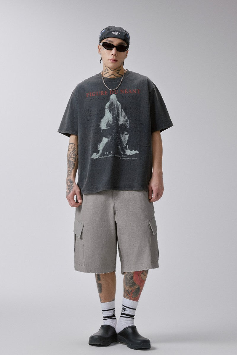 Distressed Utility Cargo Shorts
