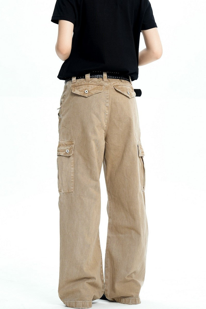Distressed Washed Cargo Pants
