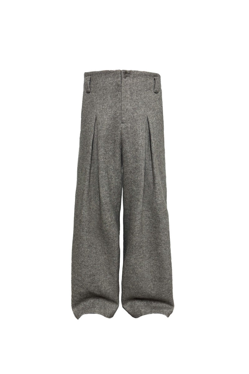 Pleated Wool Twill Trousers