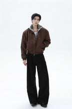 Vintage Fur Collar Bomber Jacket