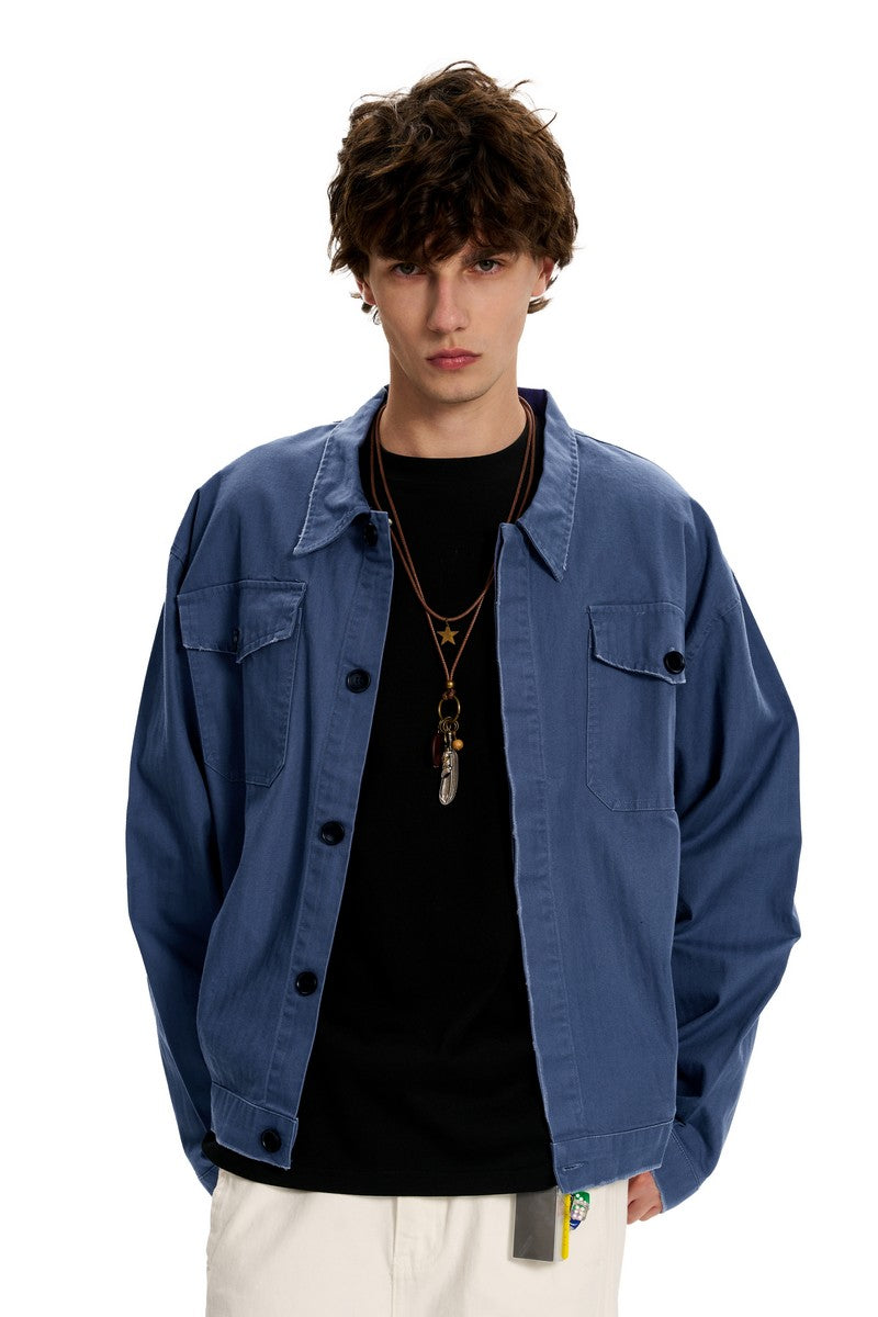 French Blue Shirt Jacket