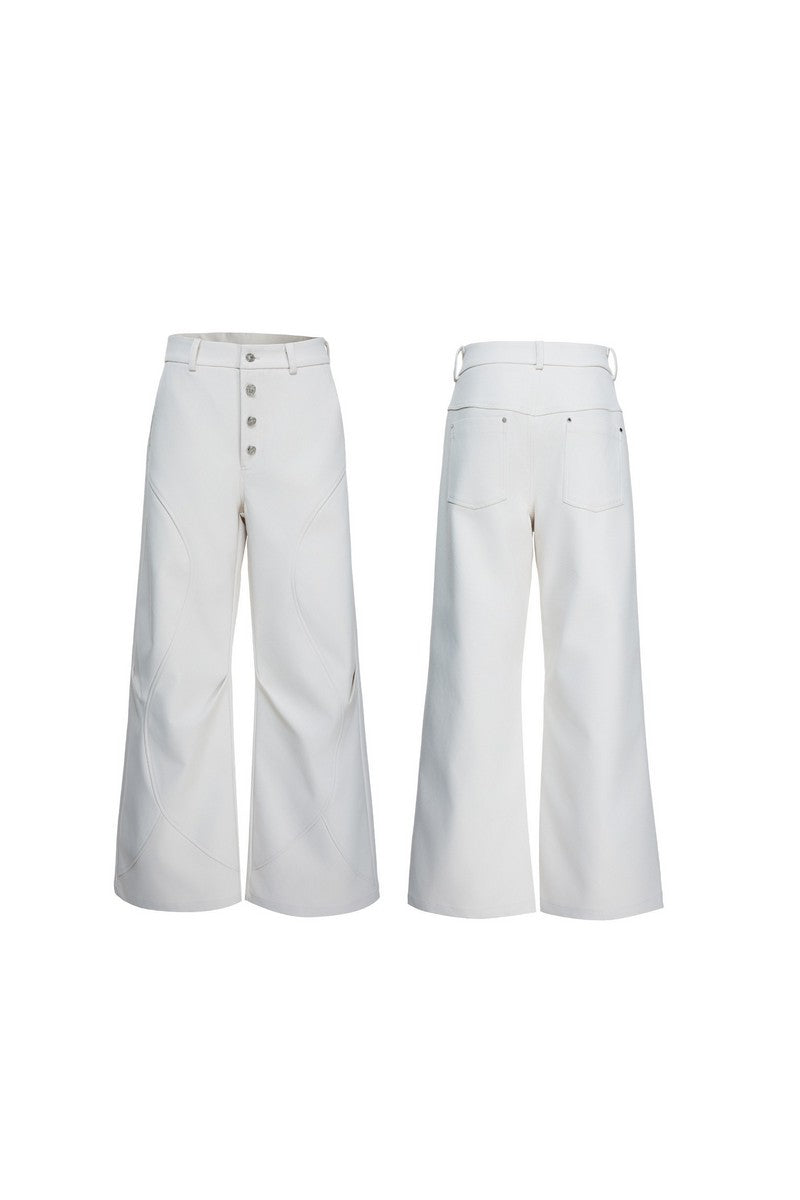 Pleated Flared Tailored Trousers