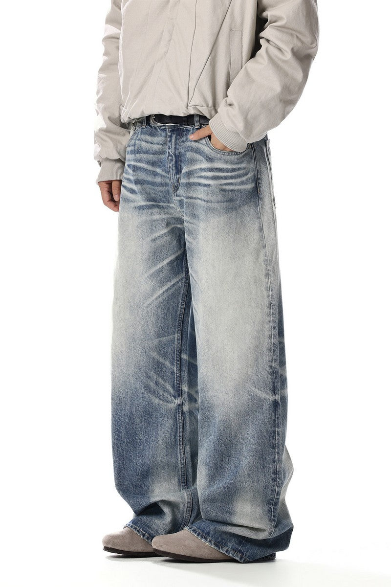 Hard Washed Straight Jeans