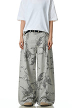 Gray White Jacquard Jeans