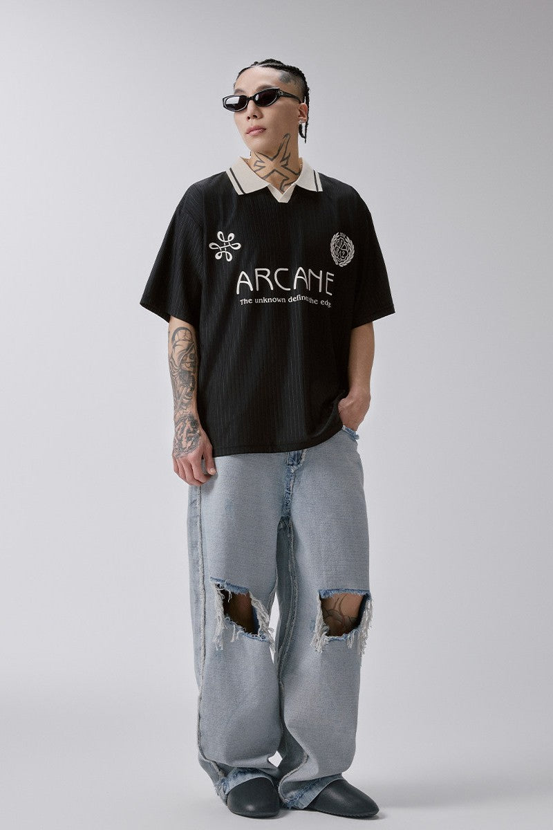 Contrast Panel Jersey Polo