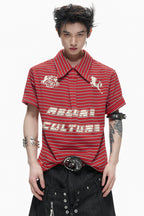 Striped Badge Polo Shirt