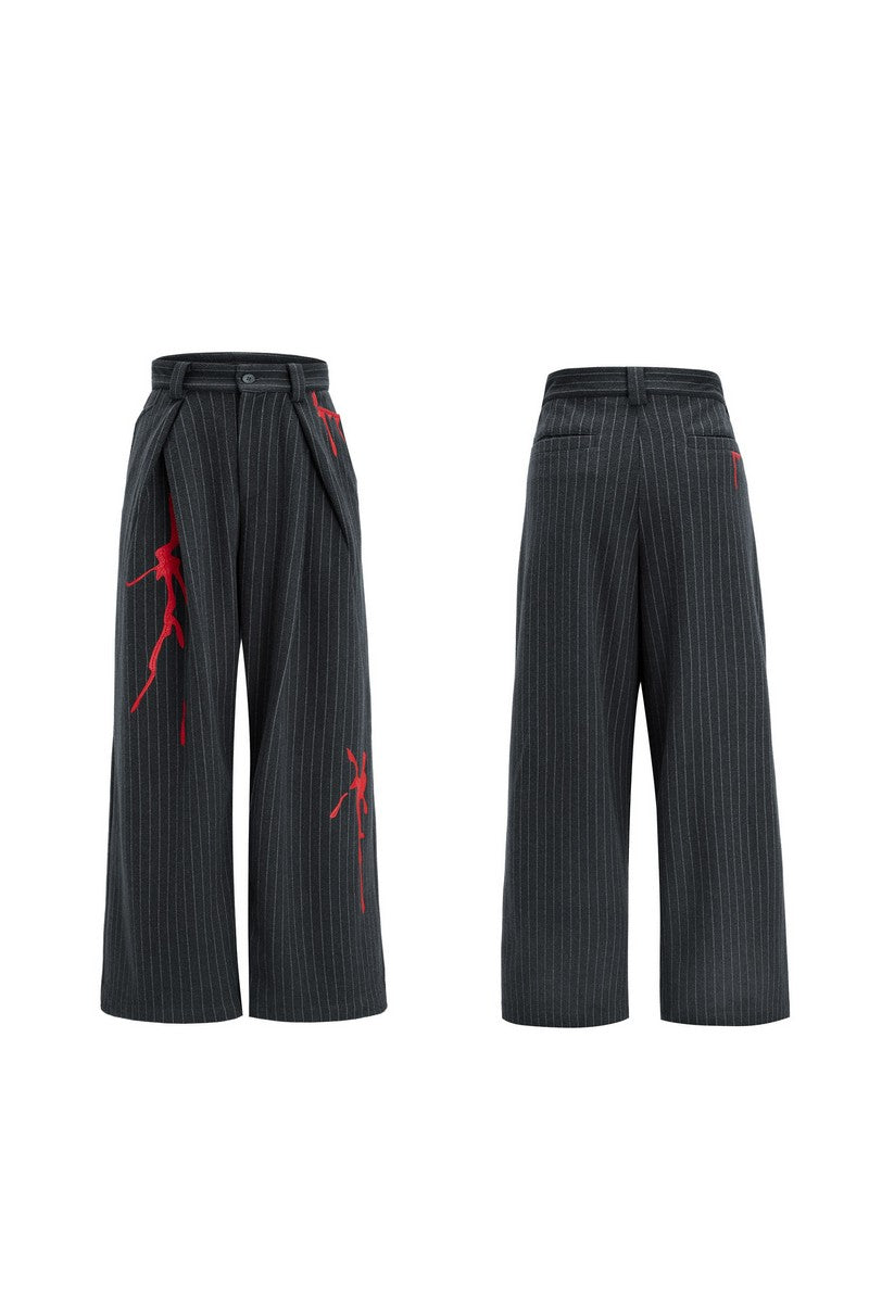 Vintage Stripe Wool Trousers