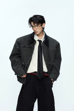 Colorblock Utility Pocket Zip Jacket