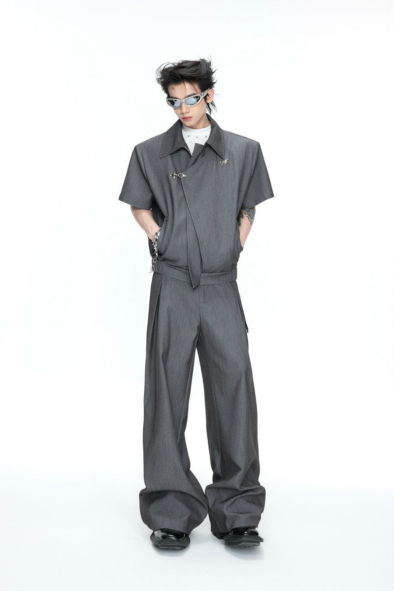 Asymmetric Cropped Short Sleeves Jacket