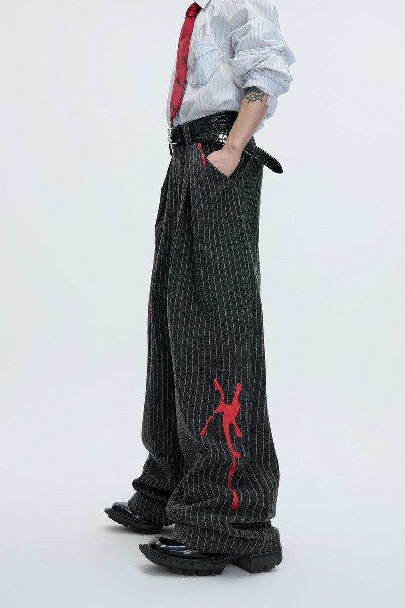 Vintage Stripe Wool Trousers