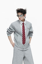 Layered Shirt Cardigan Jacket