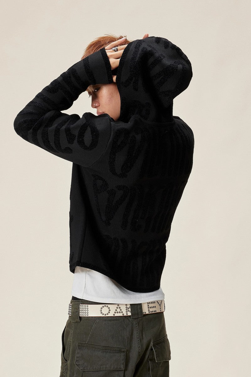 Hand Drawn Knit Jacquard Cardigan