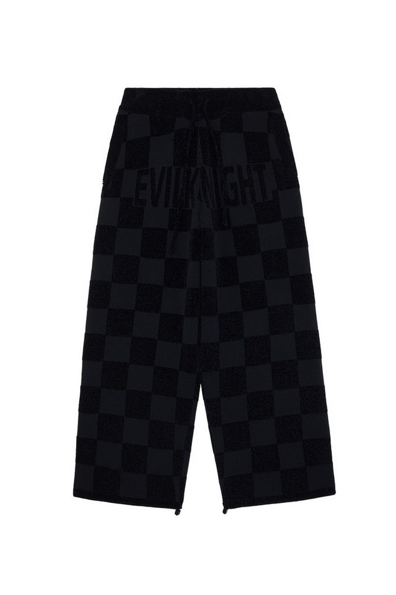 Chenille Logo Plaid Knit Sweatpants