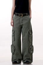 Washed Deconstructed Multi-Pocket Trousers