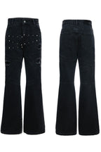Distressed Studded Curved Jeans