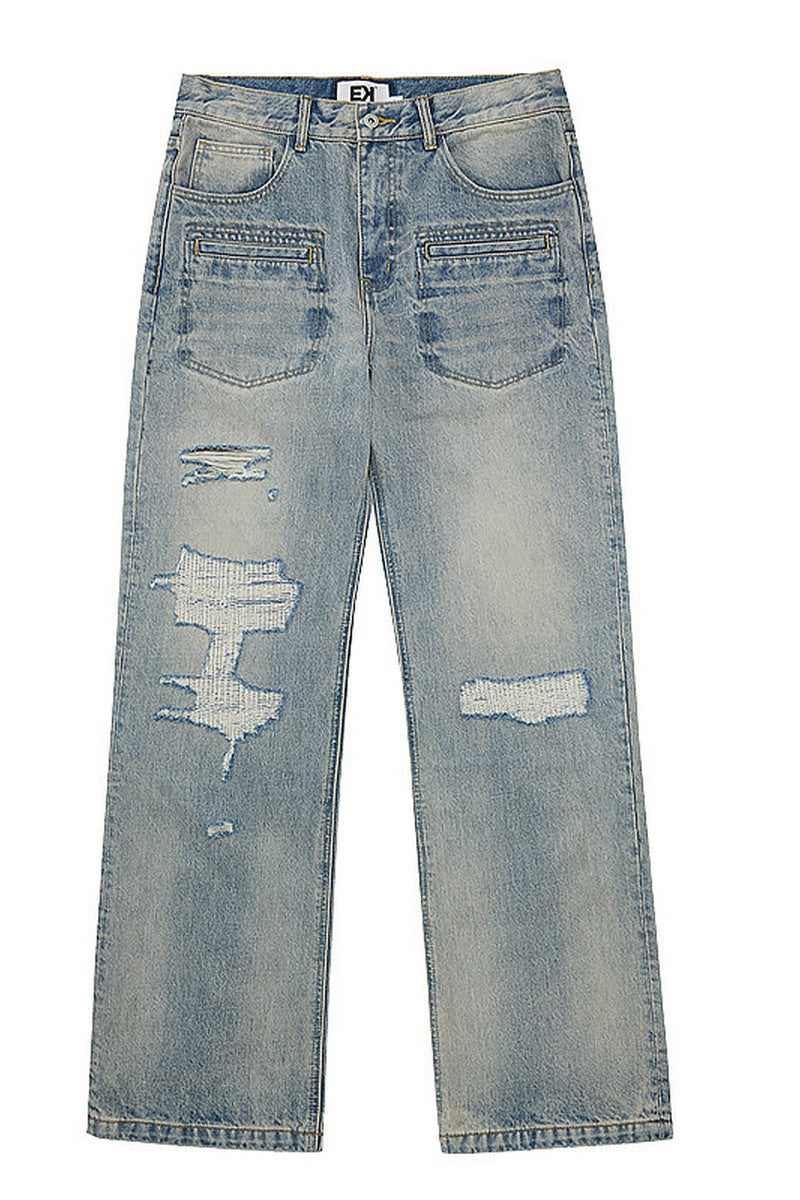 Distressed Vintage Washed Jeans