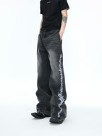 Embroidered Studded Jeans