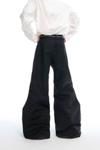 Deconstructed Flare Pants with Chain