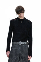 Embellished Padded Shoulder Long Sleeve