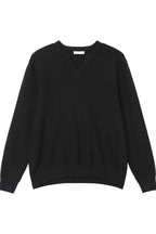 Textured V Neck Knit Sweater