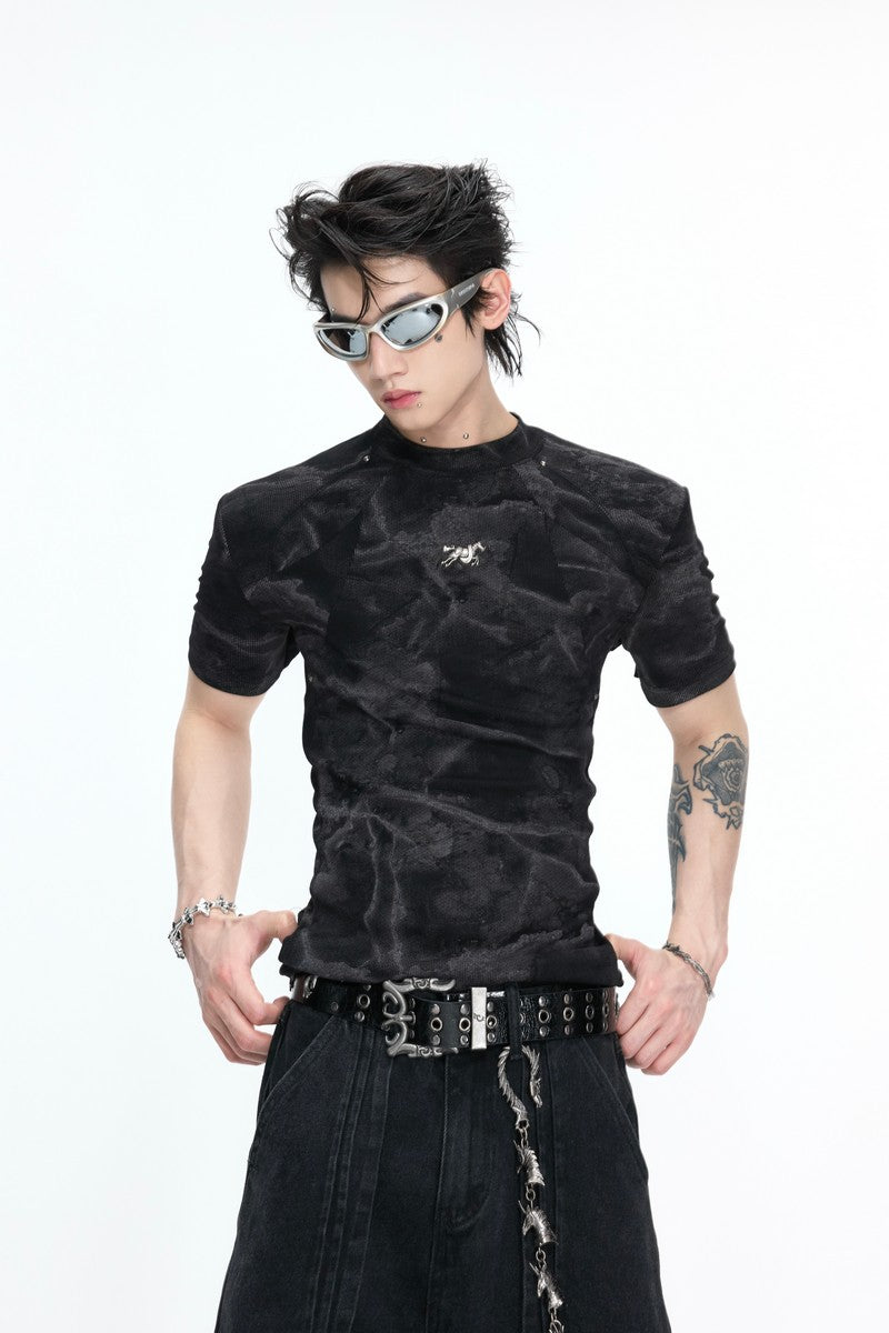 Washed Ribbed Slim T-Shirt