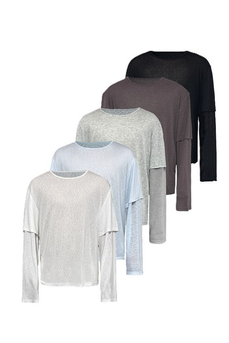 Layered Slub Long Sleeve