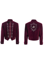 Metal Button Sparkle Stand Collar Jacket