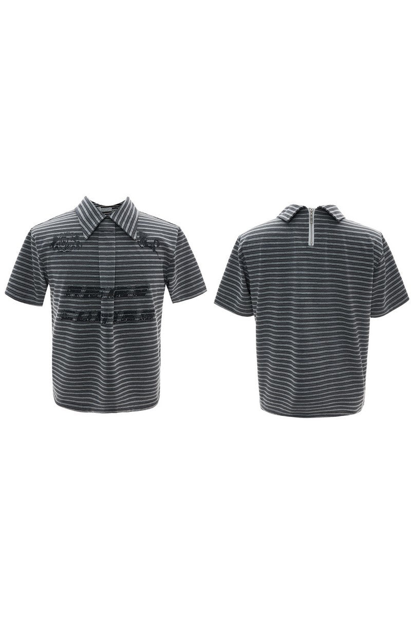 Striped Badge Polo Shirt