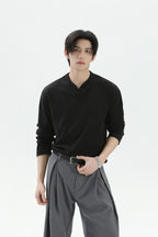 Thermal V-Neck Long Sleeve Tee