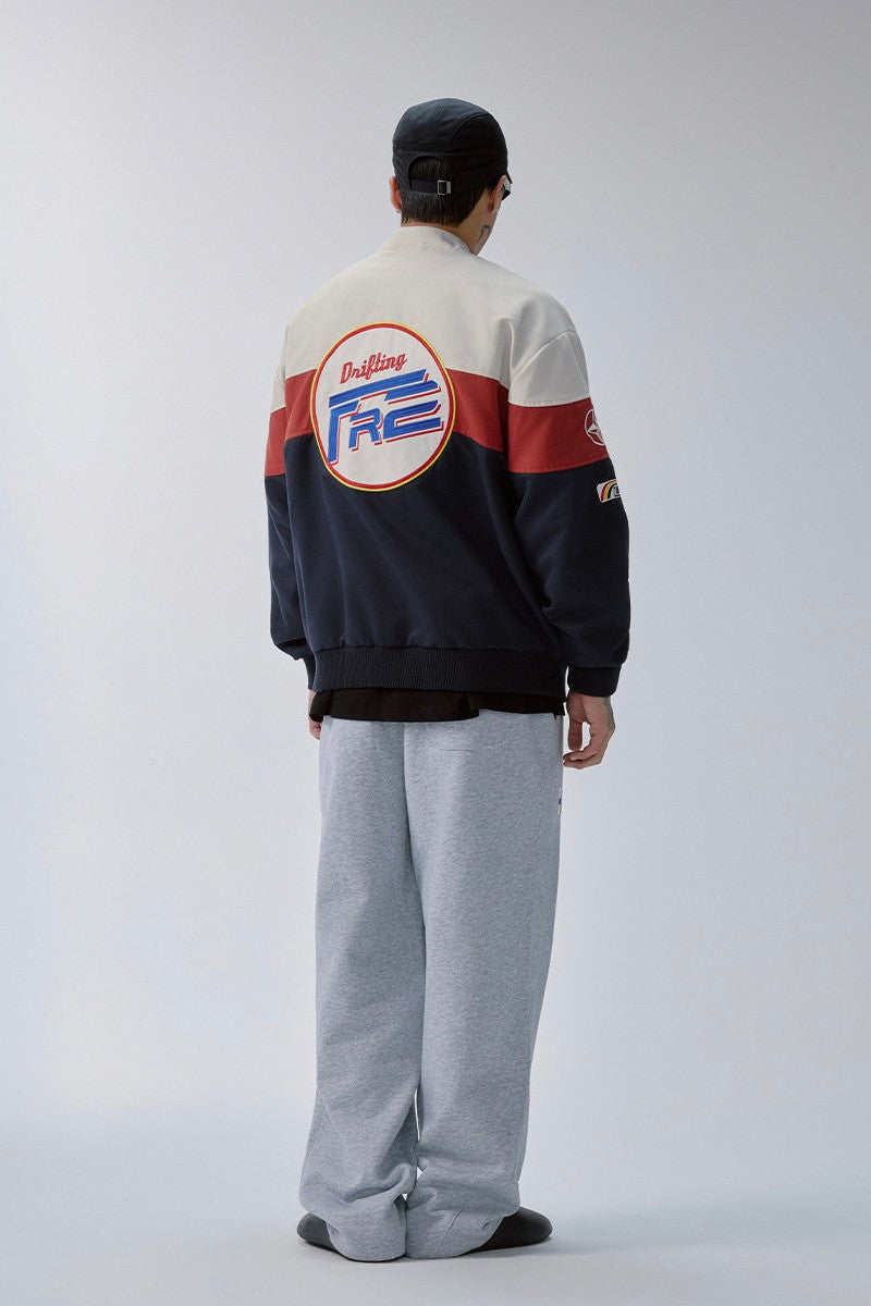 Embroidered Racing Varsity Jacket