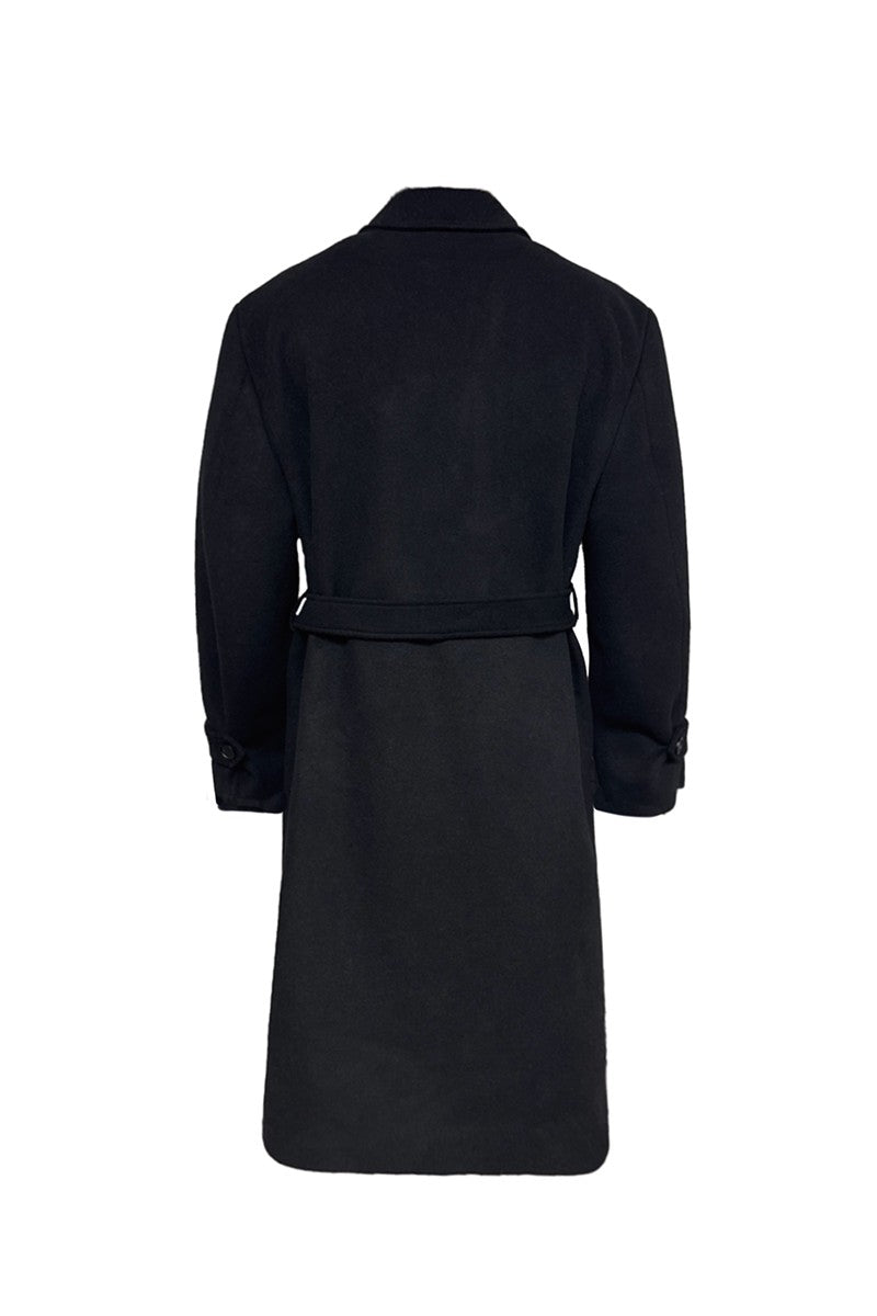 Structured Wool Tie Coat