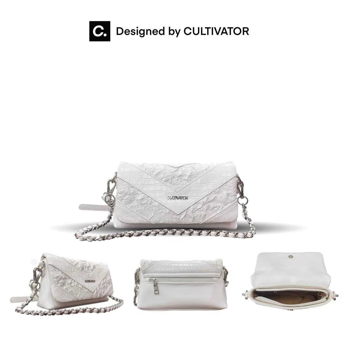 Snake Pattern Chain Shoulder Bag