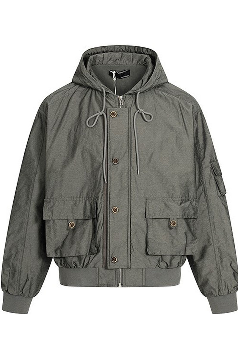 Hooded Utility Work Jacket