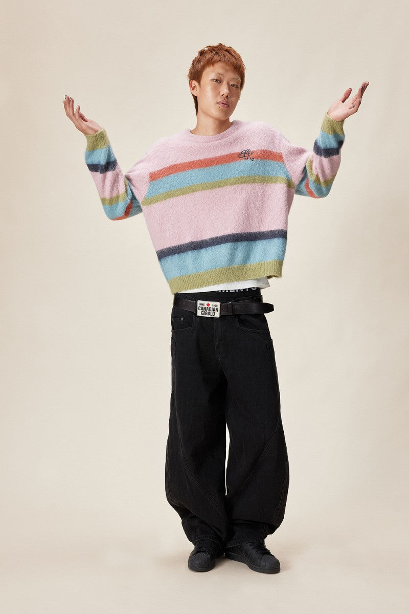 Rainbow Stripe Relaxed Sweater
