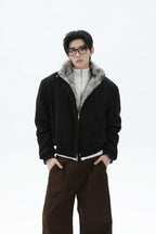 Vintage Fur Collar Bomber Jacket