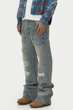 Distressed Vintage Washed Jeans