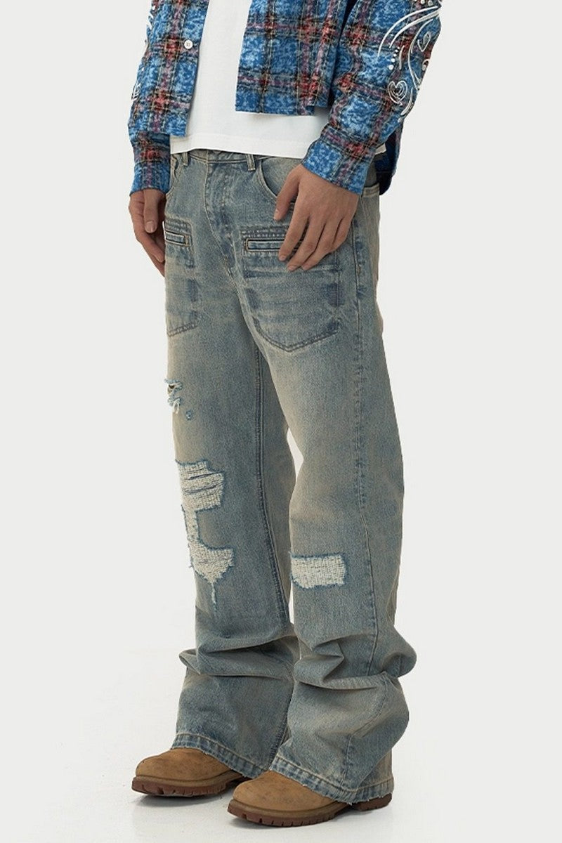 Distressed Vintage Washed Jeans