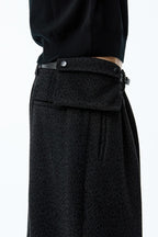 Pleated Jacquard Camo Trousers
