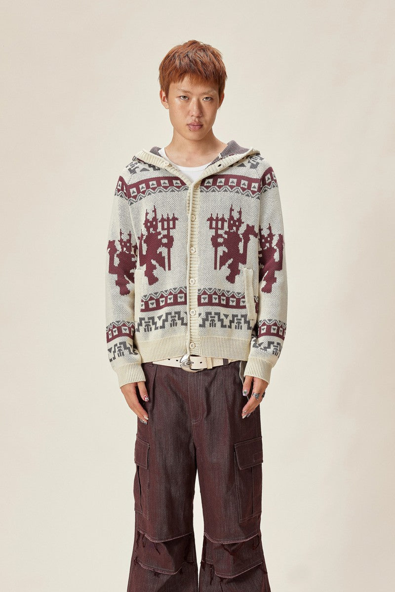 Devil Knit Hooded Cardigan