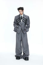 Braided Loose Suit Trousers