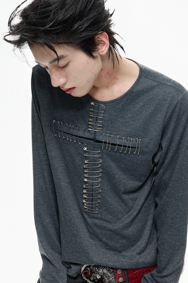 Cross Pin Henley Shirt